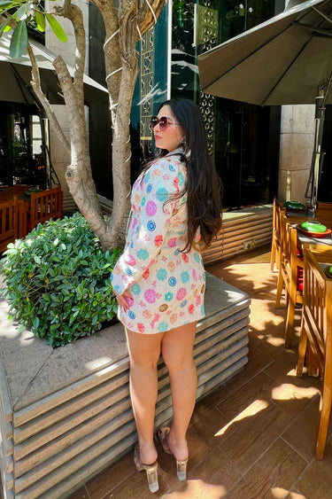 Devika Batra in Candy Blazer Dress
