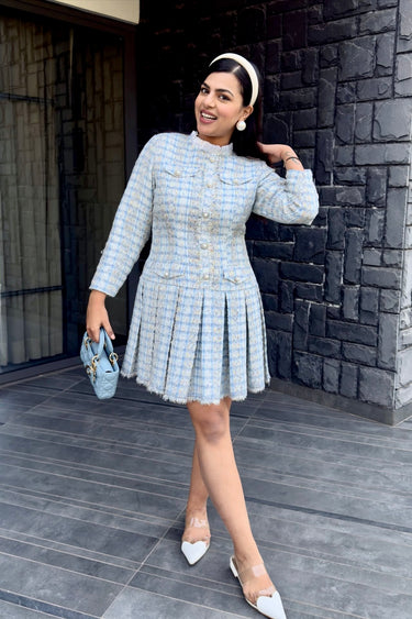 Kritika in Tweed Pearl Collar Dress