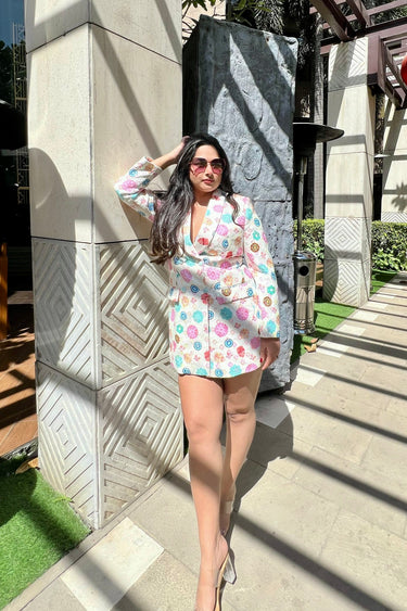 Devika Batra in Candy Blazer Dress