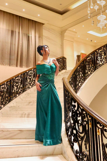 Nikita Porwal Miss India in Emerald Glamour Gown