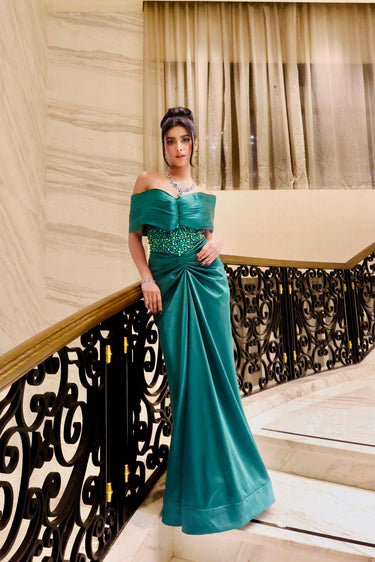 Nikita Porwal Miss India in Emerald Glamour Gown