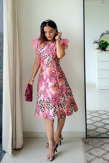 Mauli Patel in Orchid Scalloped Dress