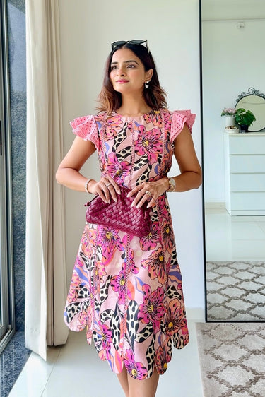 Mauli Patel in Orchid Scalloped Dress