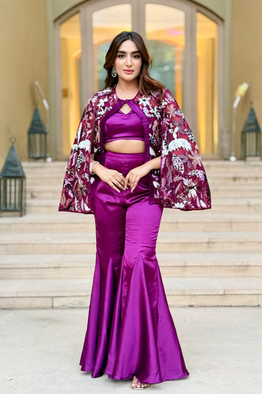 Marissa Embroidered 3pc Cape Set