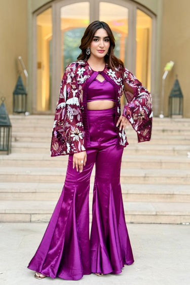Marissa Embroidered 3pc Cape Set