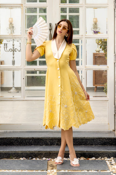 Mirame Yellow Midi Dress