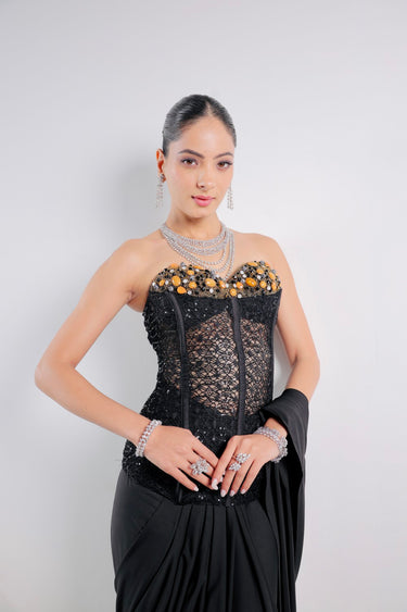 Midnight Gold Corset Top