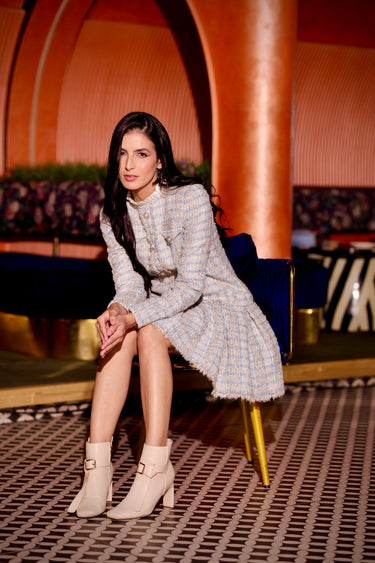 Tweed Pearl Collar Dress