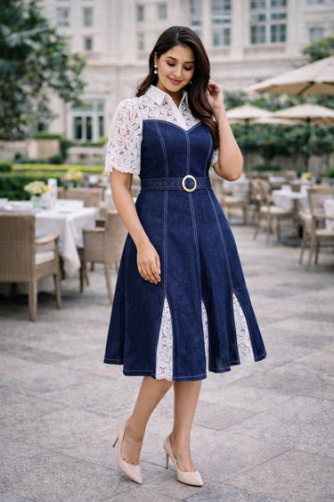 custom denim dress Denim on Denim Custom Denim Prom Dress #prom2025 #prom