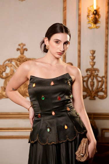 Obsidian Jewel Corset Set