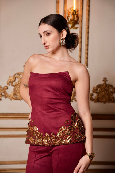 Majestic Merlot Corset Set