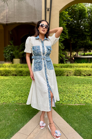 Elara Denim Shirt Dress