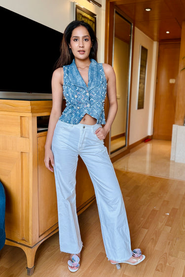 Laura Denim Waistcoat Set
