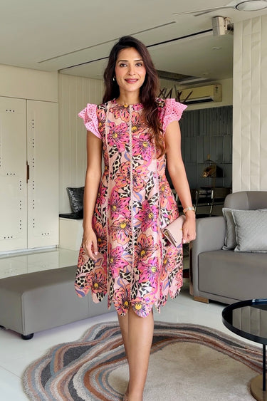 Gunjan Gadodia in Orchid Scalloped Dress
