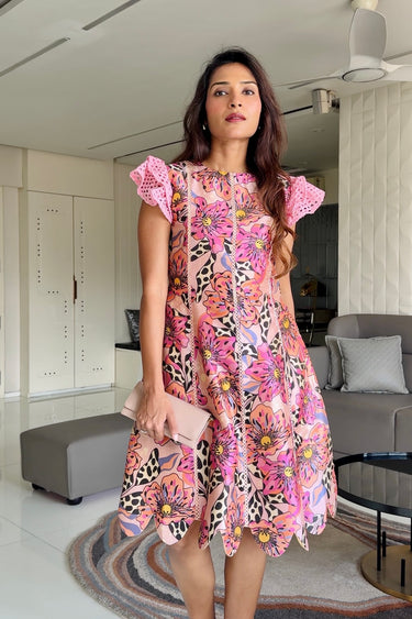Gunjan Gadodia in Orchid Scalloped Dress