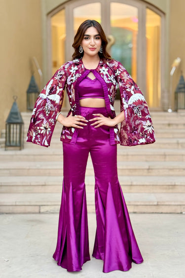 Marissa Embroidered 3pc Cape Set