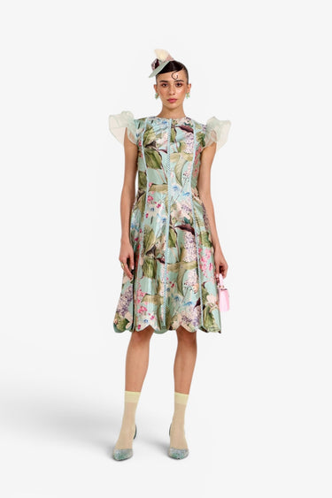 Felicia Scalloped Midi Dress