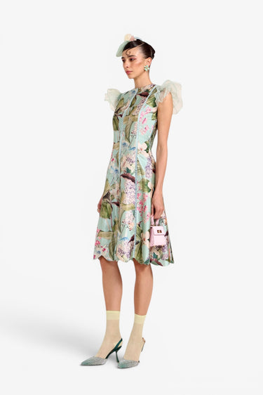 Felicia Scalloped Midi Dress