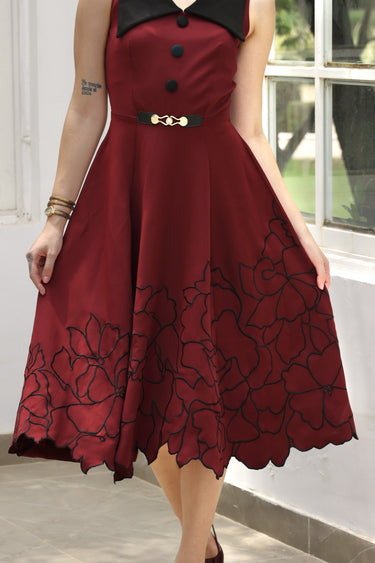 Rosa Embroidered Midi Dress